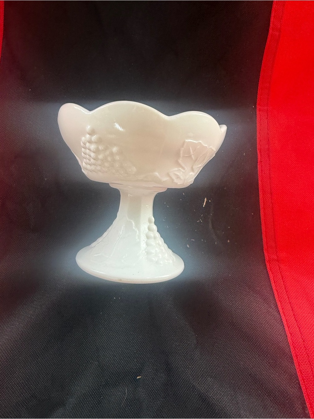 White Milk Glass Compote Dish - Brand Unknown